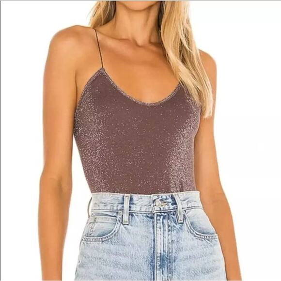 Free People Tops - Intimately Free People Brown Shimmer Seamless Brami Cami Crop Top Sparkle